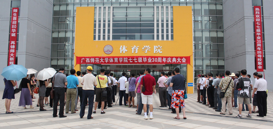 体育学院七七级校友聚会集合现场